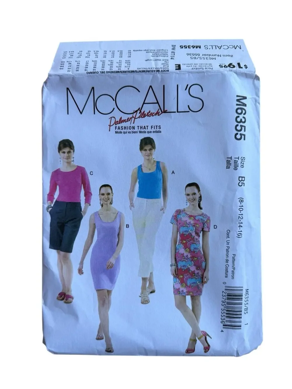 MCCALLS Palmer Pletsch Fitted Top Dress Pattern Uncut Sz B5 8-10-12-14-16 M6355